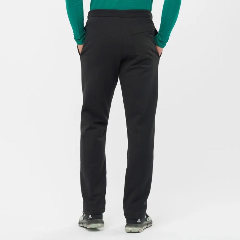 Black Salomon Essential Warm Fleece Men's Sport Pants | PH 12843K